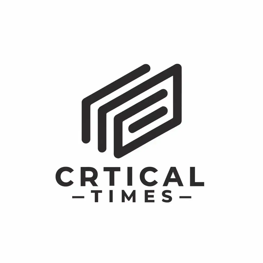 a logo design,with the text "Critical Times", main symbol:newspaper, monochrome,Minimalistic,clear background