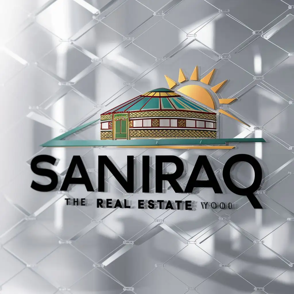 a logo design,with the text "Saniraq", main symbol:Yurta,complex,be used in Real Estate industry,clear background