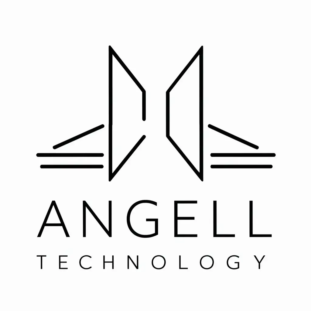 a logo design,with the text "ANGELL Technology", main symbol:x ray,Minimalistic,clear background