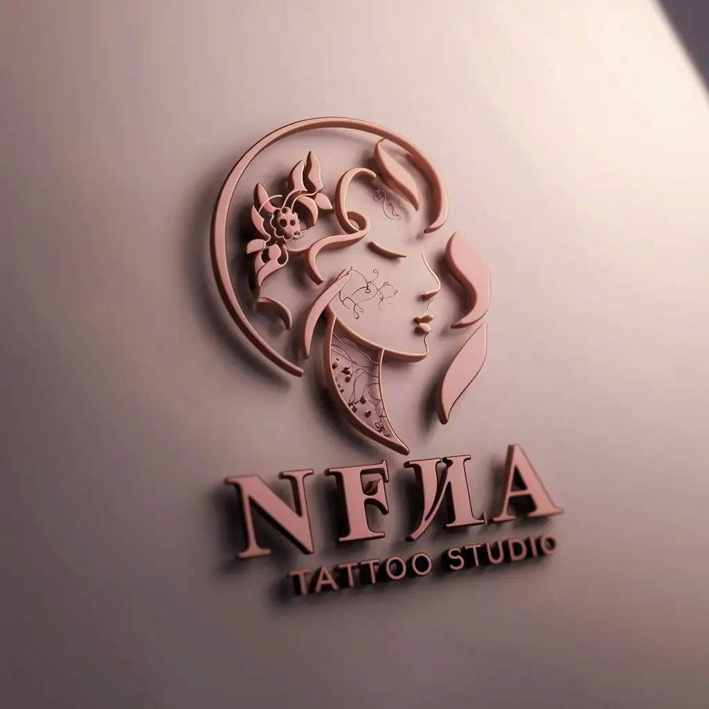 логотип, название, студия, татуировки женские, 3d, нежные цвета, няша