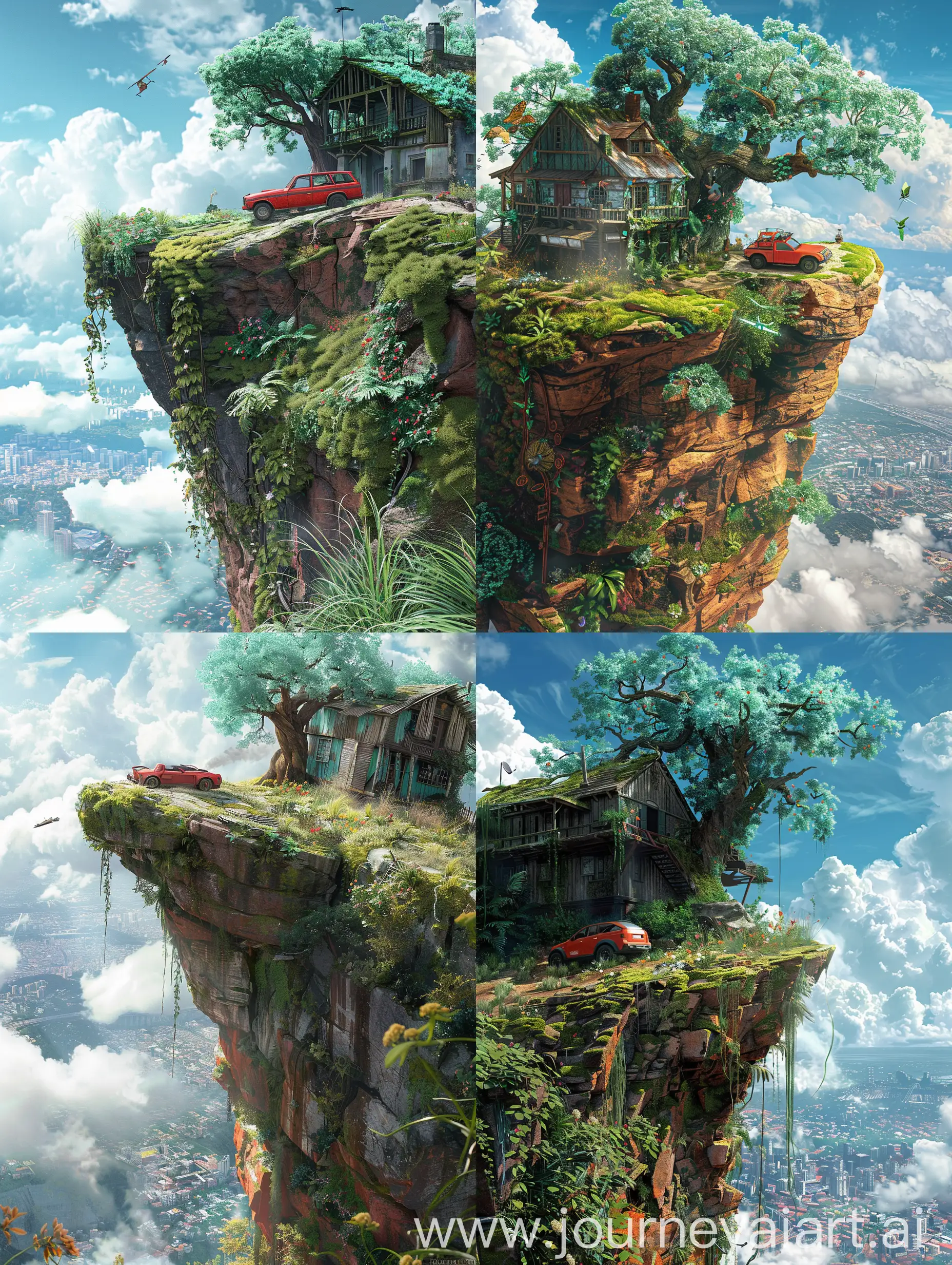 Oak-Tree-House-Perched-on-High-Cliff-Overlooking-Cityscape