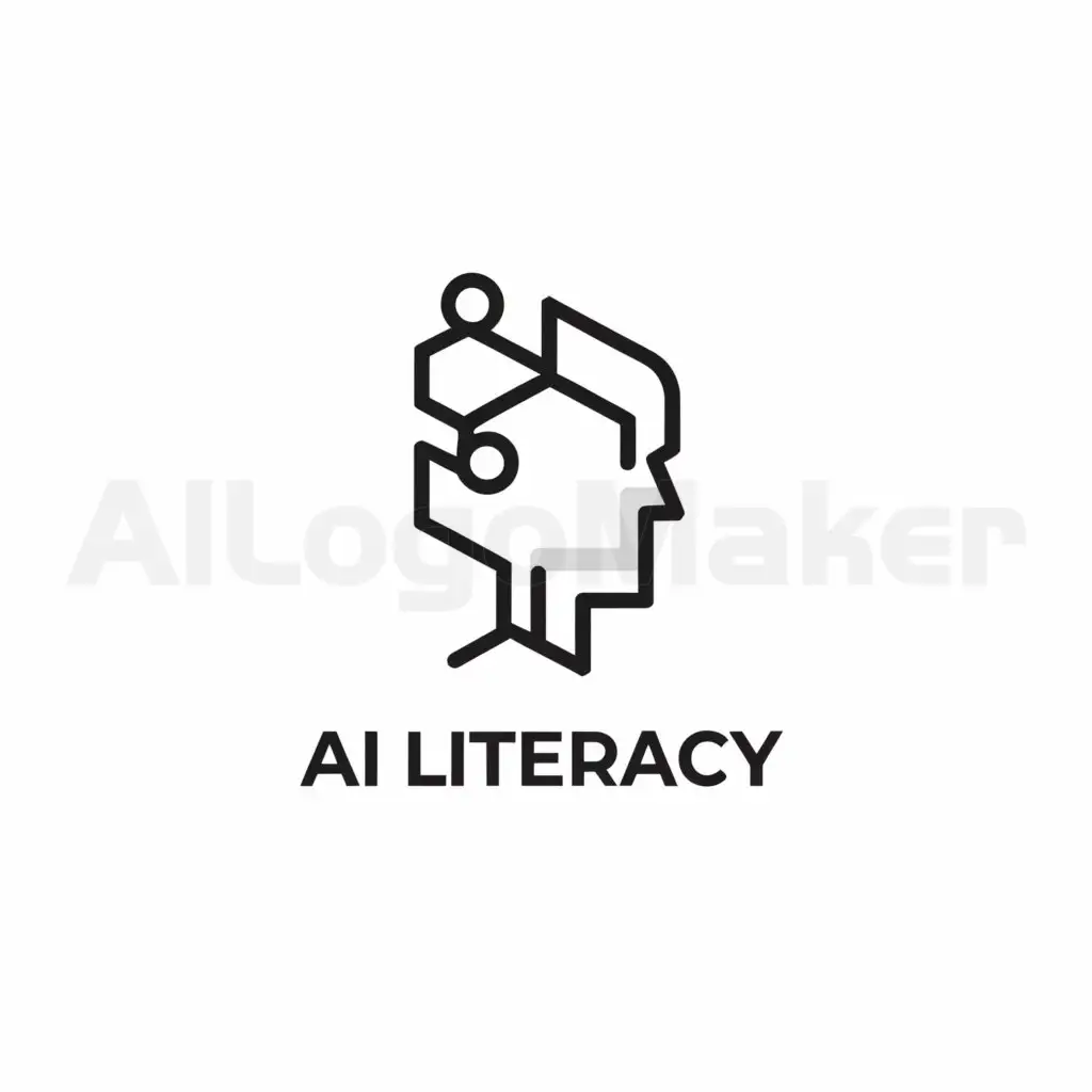 a logo design,with the text "AI Literacy", main symbol:an artificial intelligence,Moderate,be used in Education industry,clear background
