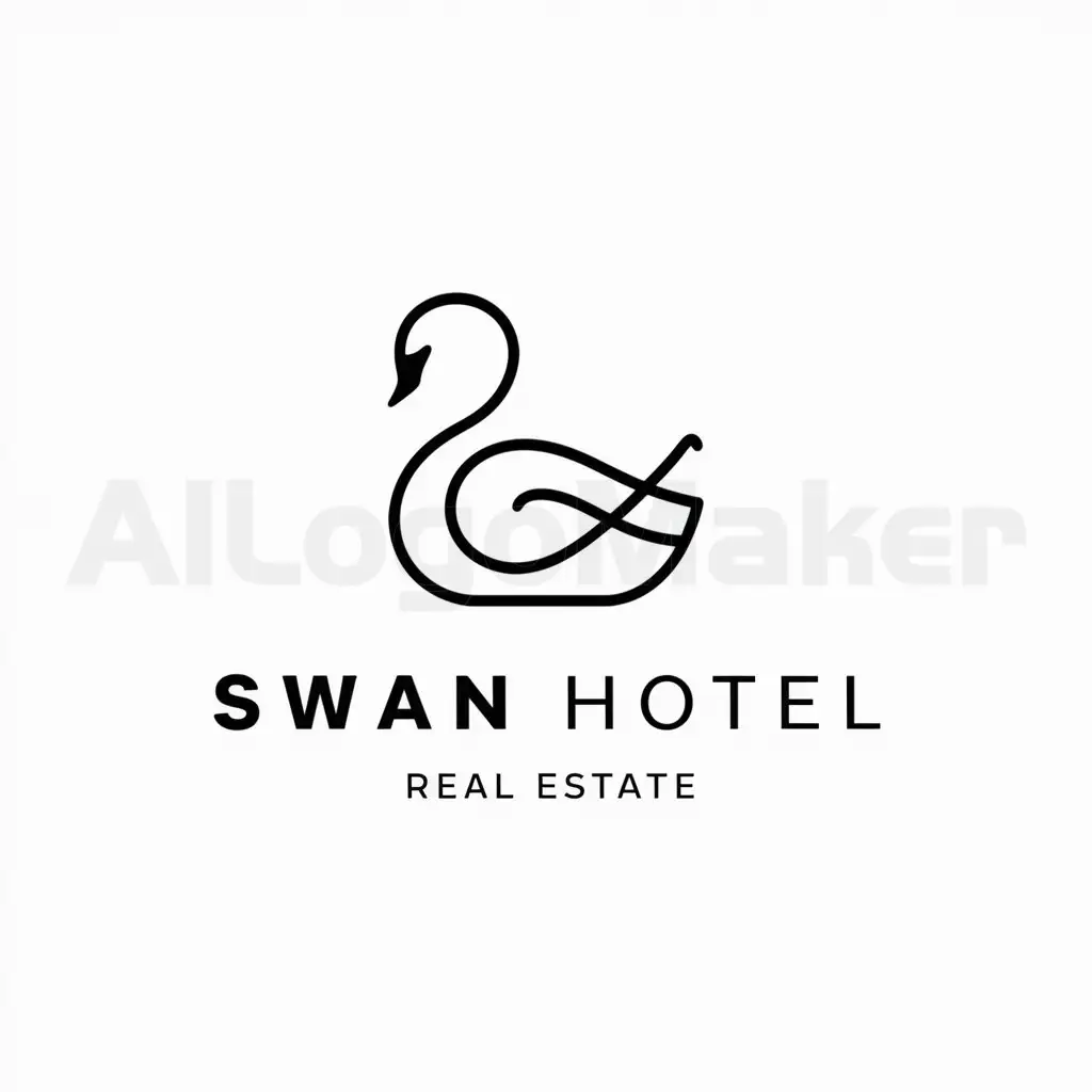 a logo design,with the text "Swan hotel", main symbol:swan,Minimalistic,be used in Real Estate industry,clear background