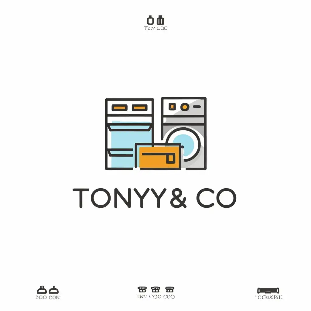 a logo design,with the text "TONY & CO", main symbol:fridge oven dishwasher,Moderate,clear background
