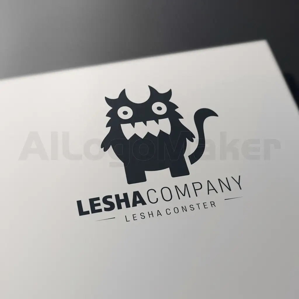 a logo design,with the text "LeShaCompanY", main symbol:monstr,Minimalistic,clear background