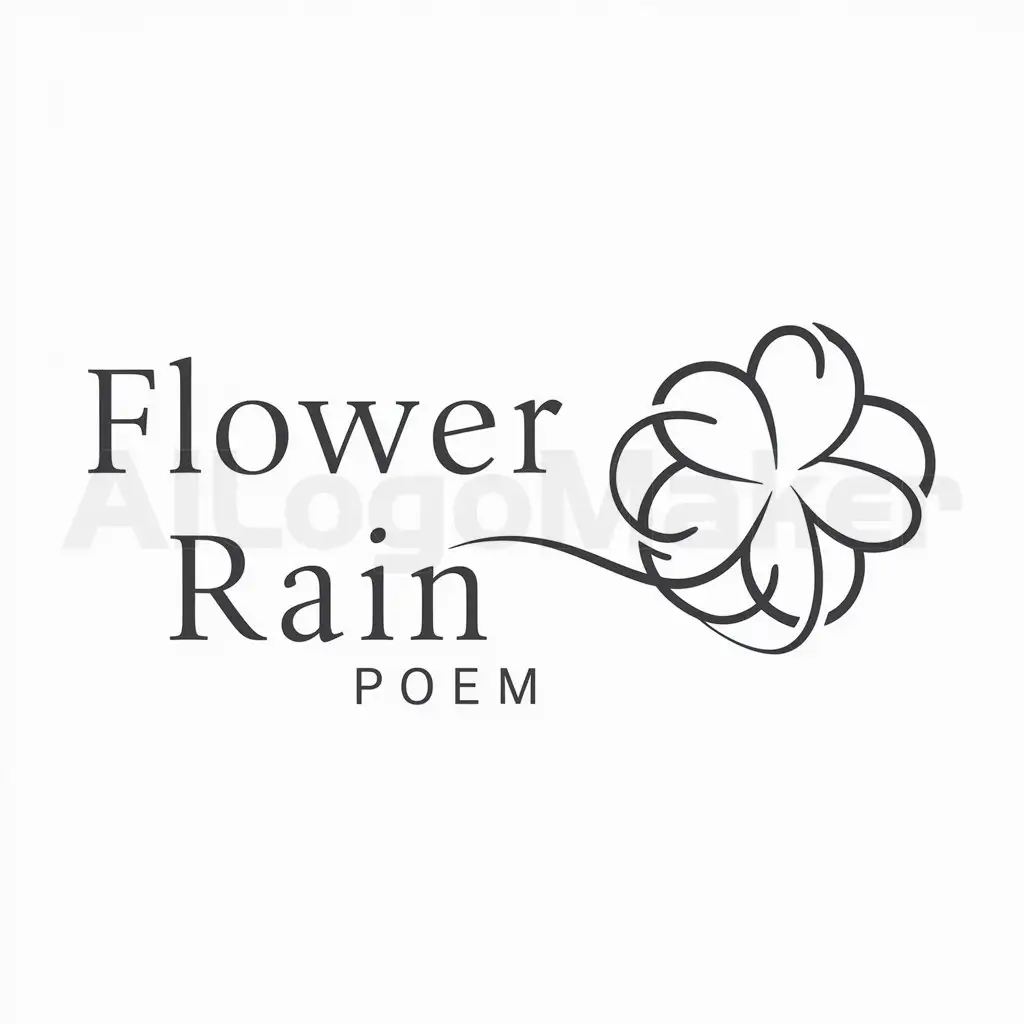 a logo design,with the text "flower rain poem", main symbol:flower,Moderate,be used in Others industry,clear background