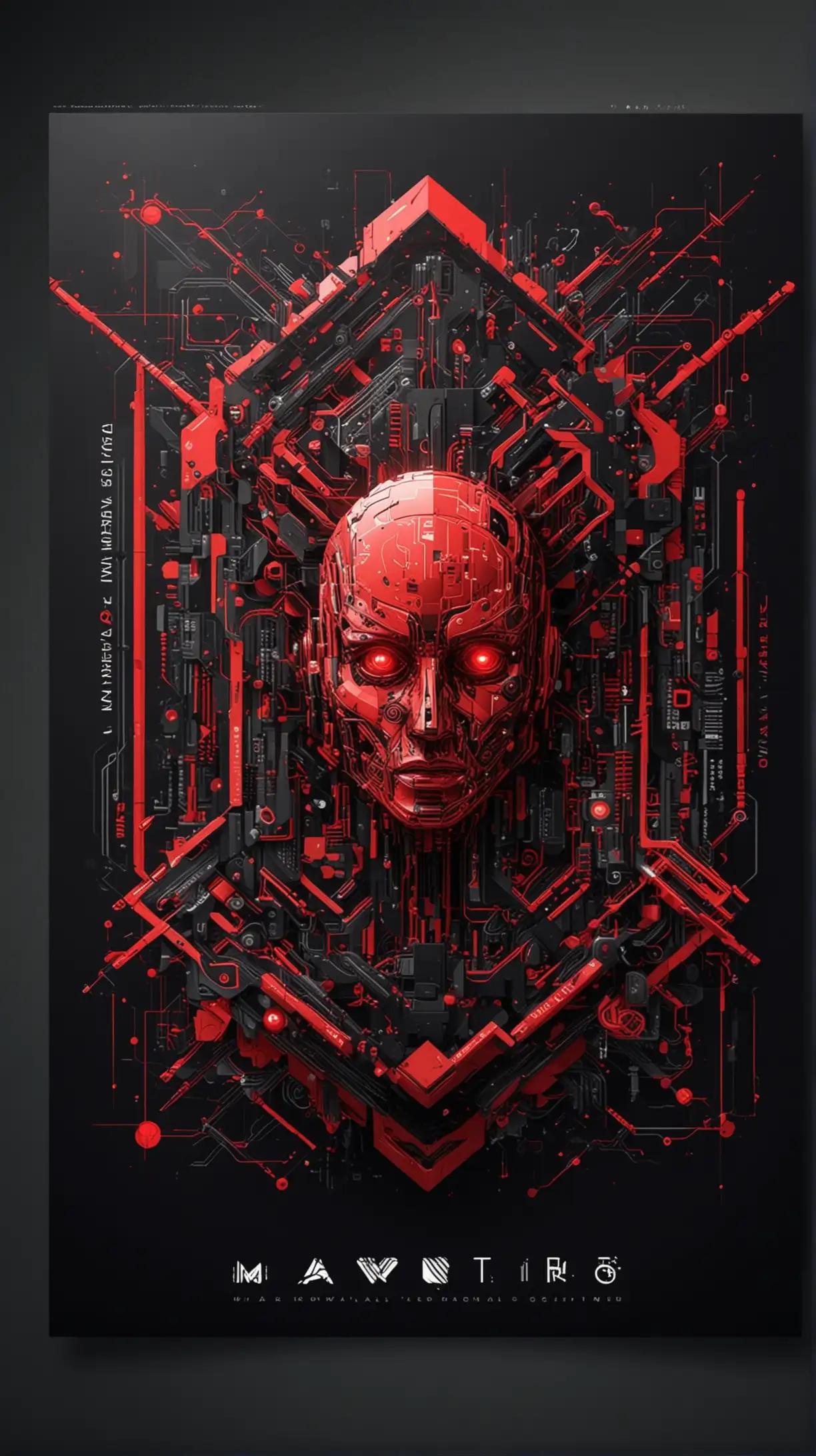 AI Marketing Startup Event Futuristic Red and Black Poster
