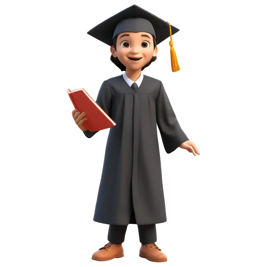 Cute-3D-Moslem-Elementary-Graduation-PNG-Image