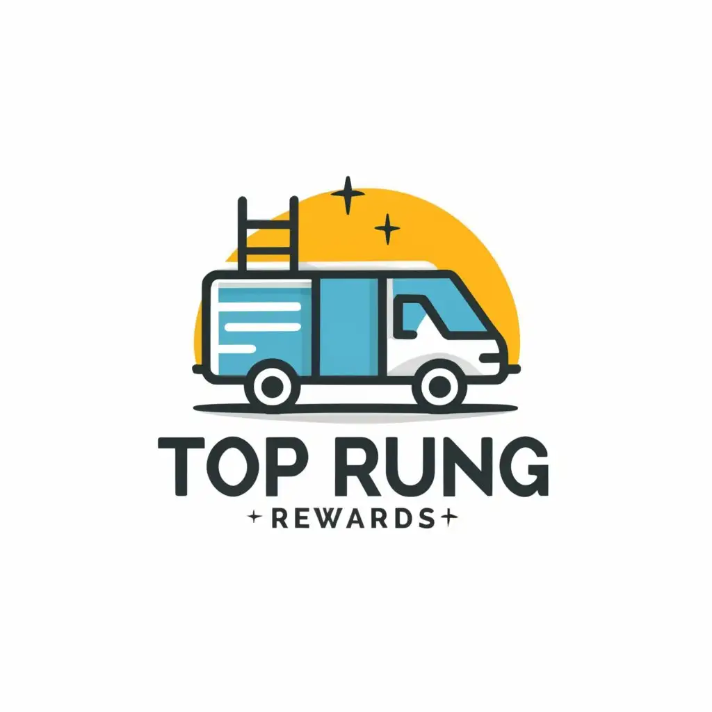 LOGO-Design-For-Top-Rung-Rewards-Work-Van-Symbolizing-Efficiency-and-Reliability