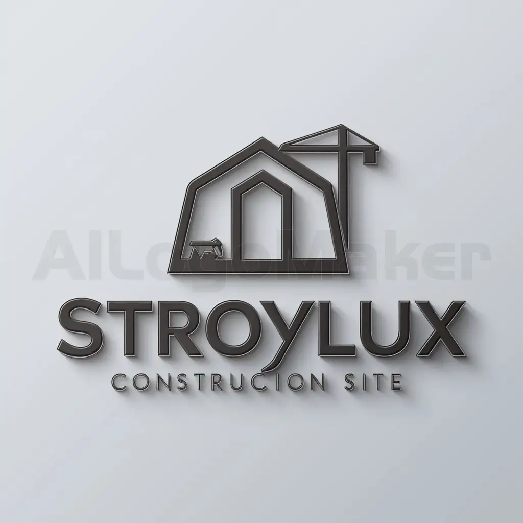 a logo design,with the text "StroyLux", main symbol:Dom,Moderate,be used in Construction industry,clear background