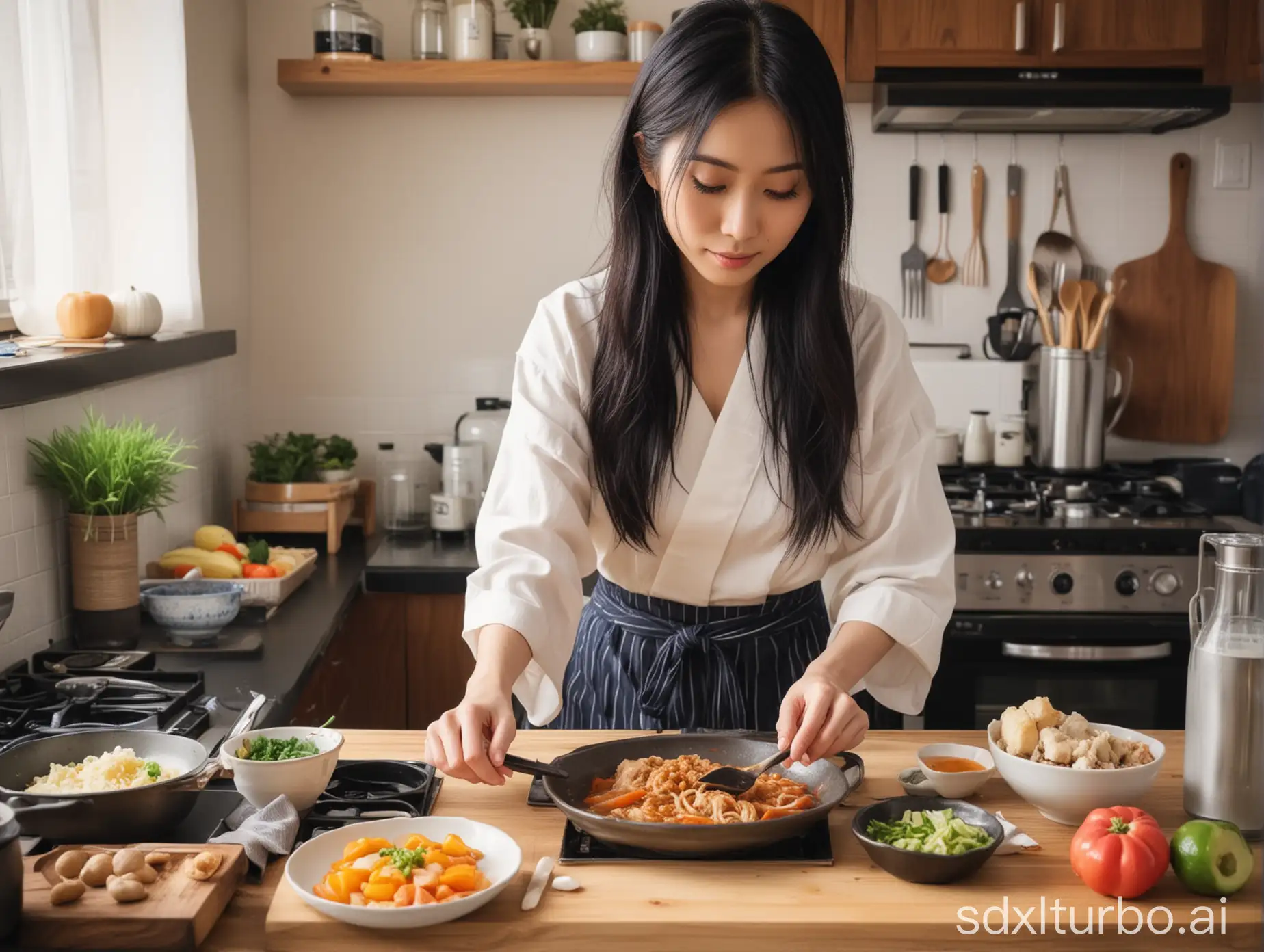 Japanese-Instagram-Model-Cooking-a-Masterpiece-Meal