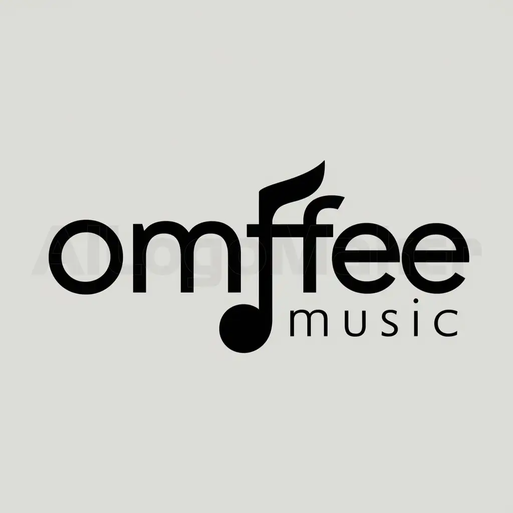 a logo design,with the text "omffee music", main symbol:music,Moderate,be used in Others industry,clear background