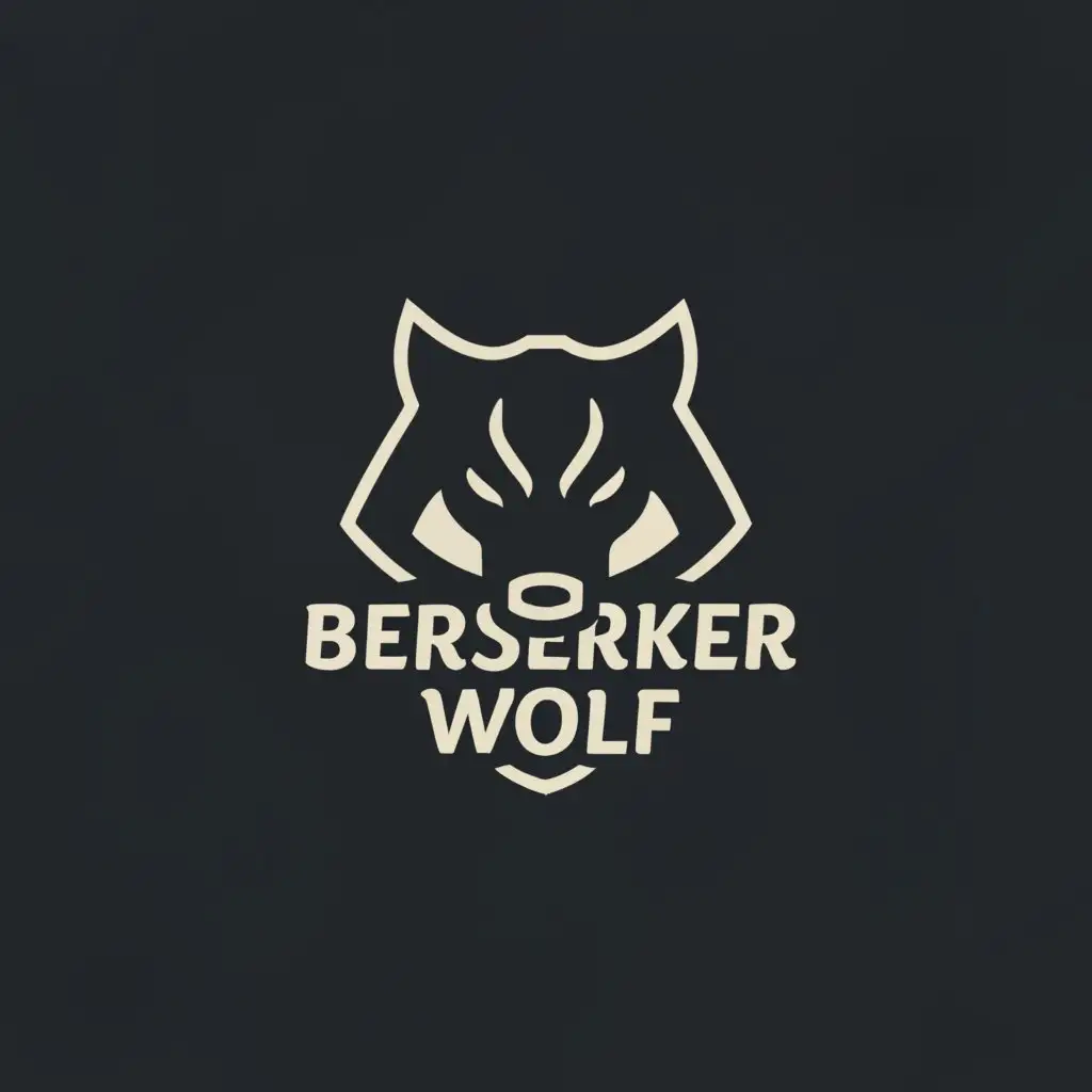 a logo design,with the text "Berserker Wolf", main symbol:wolf,Minimalistic,be used in Others industry,clear background