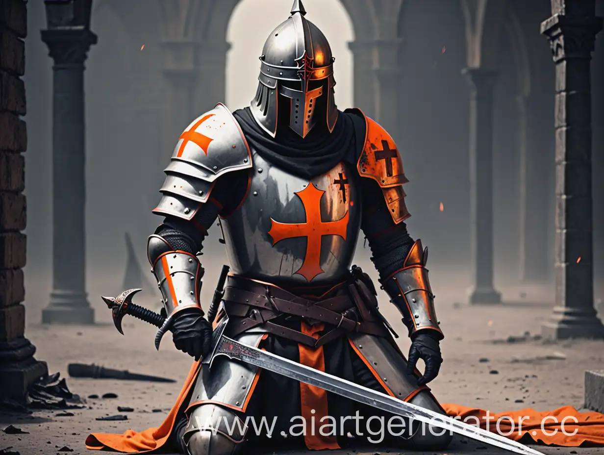 Wounded-Templar-Rests-After-Battle-with-TwoHanded-Sword-and-Helmet