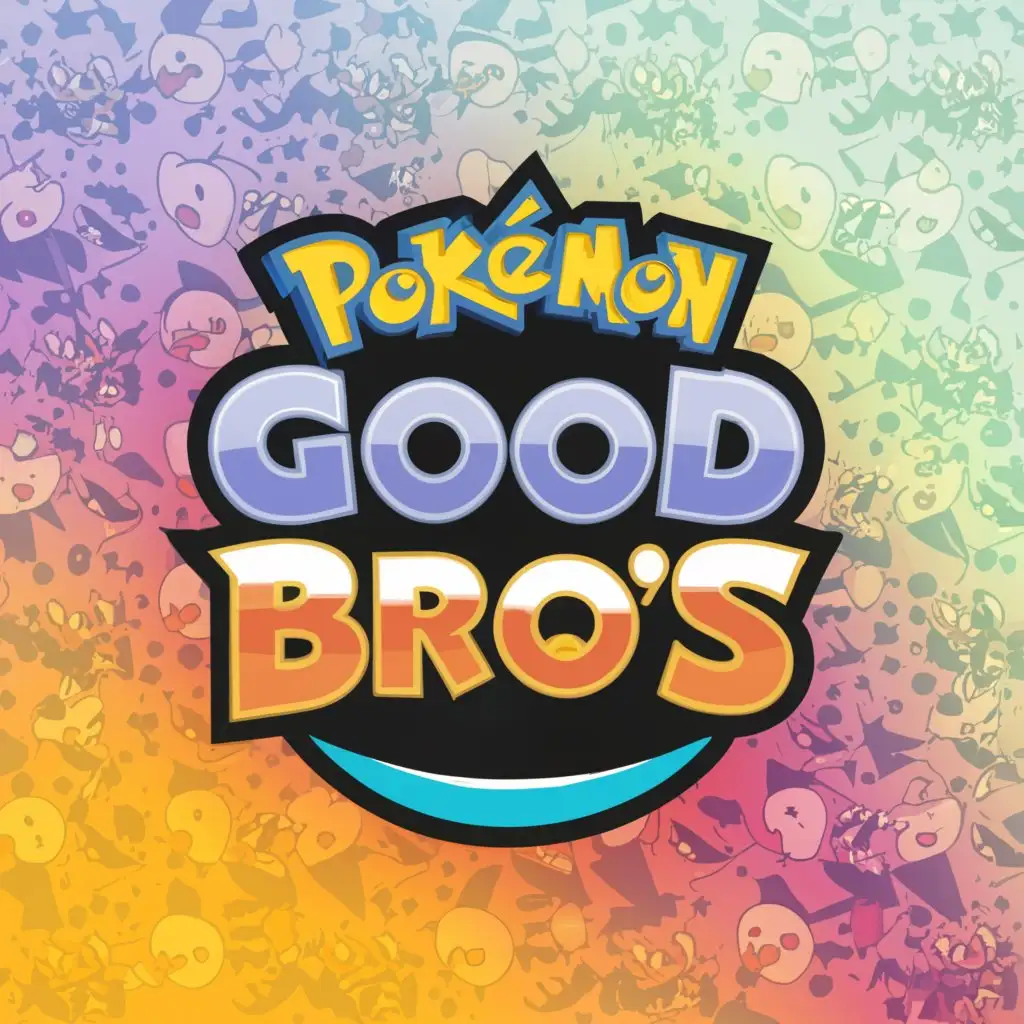 a logo design,with the text 'Good Bro’s', main symbol:Pokemon inspired background In a circle,complex,be used in Others industry,clear background