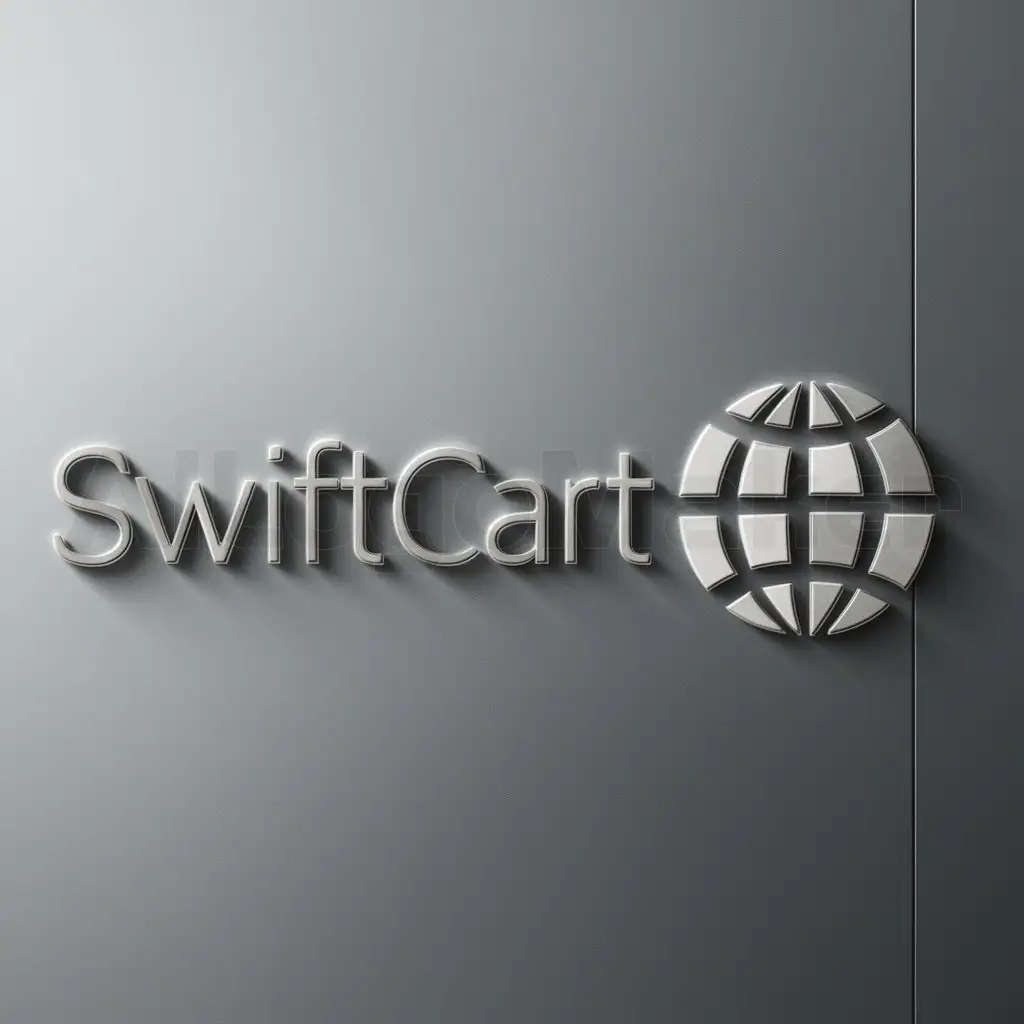 a logo design,with the text "Swiftcart", main symbol:world, fragmentar,Moderate,be used in Others industry,clear background