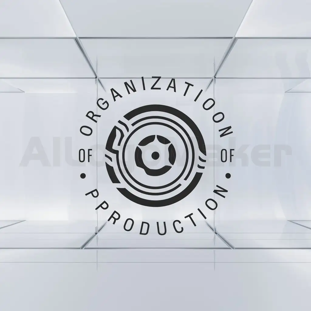 a logo design,with the text "Organization of production", main symbol:Tire,Minimalistic,clear background