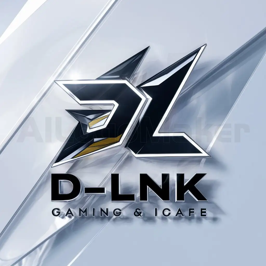 a logo design,with the text "D-Link Gaming & Icafe", main symbol:D-L,complex,be used in GAMING industry,clear background