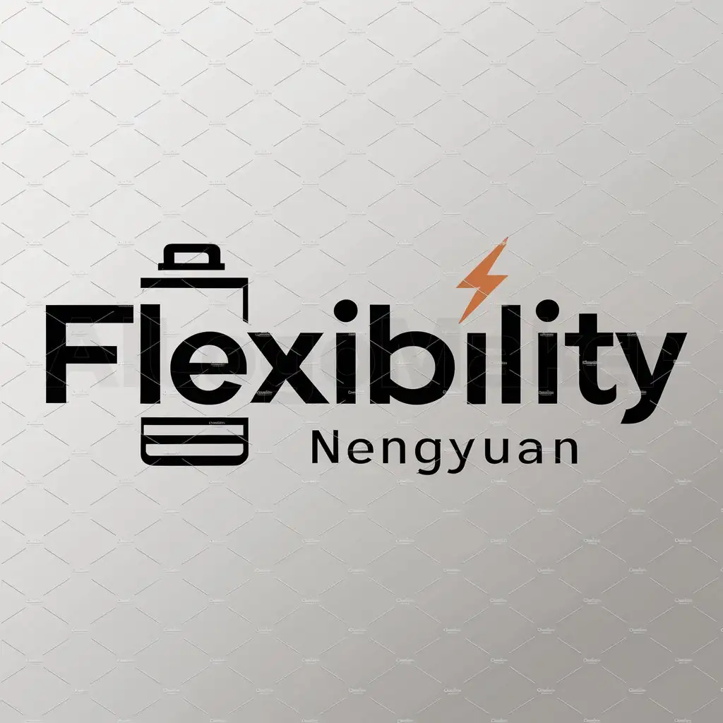 a logo design,with the text "flexibility", main symbol:battery,Moderate,be used in nengyuan industry,clear background