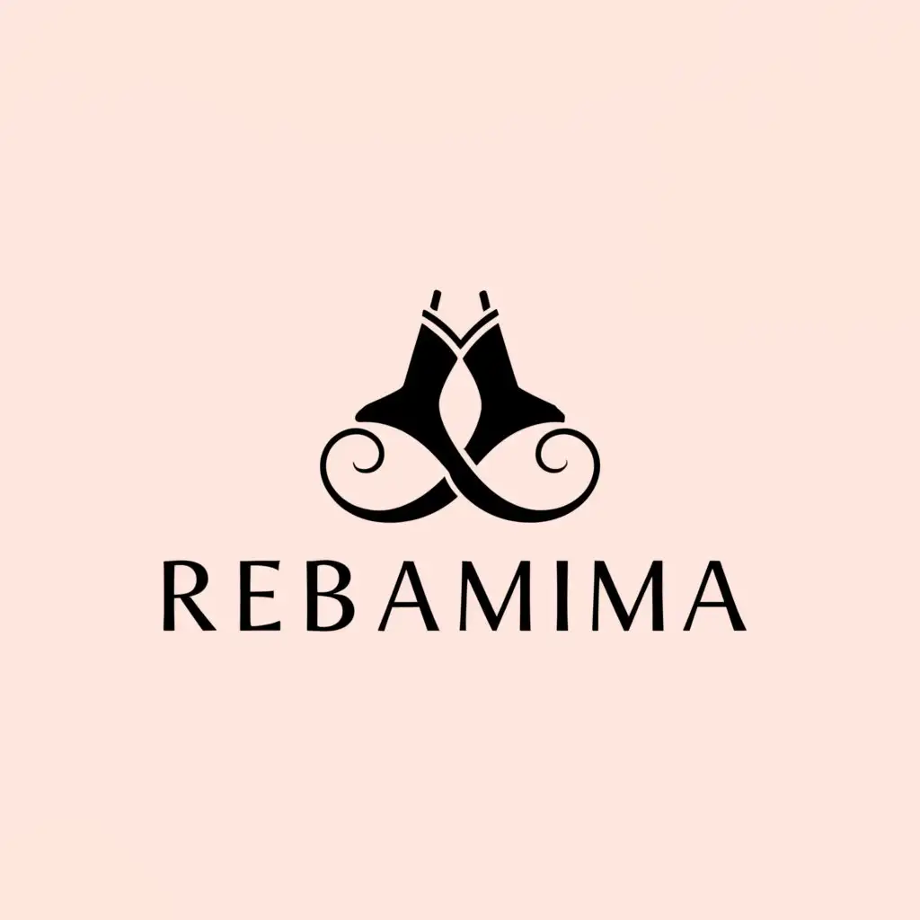 a logo design,with the text "rebamima", main symbol:Women's shoes, high heels, boots, sneakers, high-end atmosphere, fashion,complex,be used in Others industry,clear background