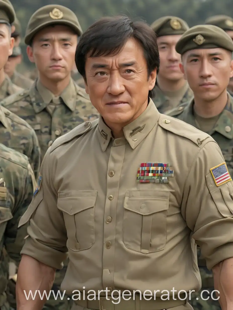 Soldiers-Paying-Respect-to-Jackie-Chan