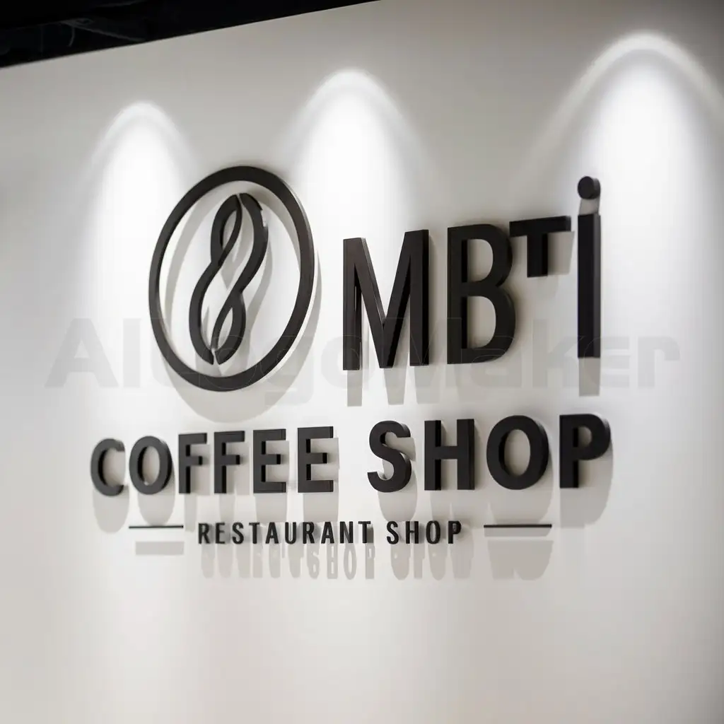 a logo design,with the text "MBTI coffee shop", main symbol:coffee/MBTI,Moderate,be used in Restaurant industry,clear background
