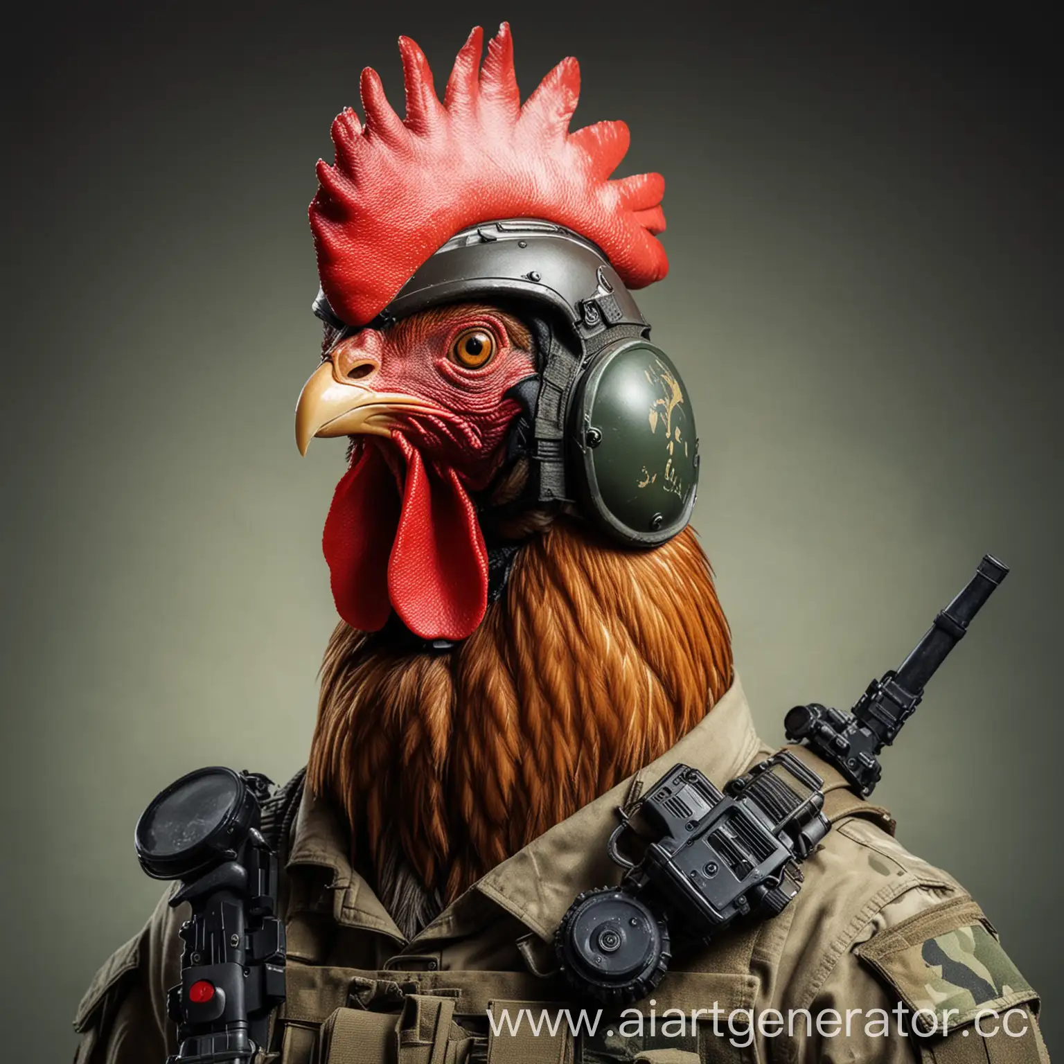 Rooster-in-Military-Helmet-with-Automatic-Rifle