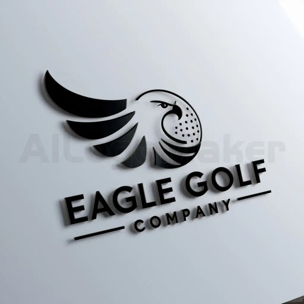 LOGO-Design-for-Eagle-Golf-Company-Striking-Eagle-Silhouette-with-Golf-Ball-Accent