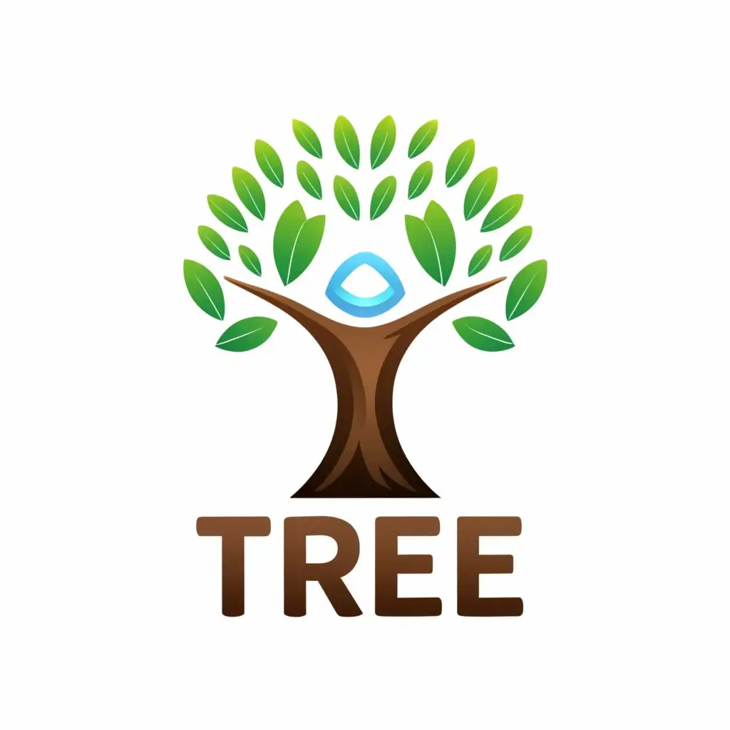 a logo design,with the text "Tree", main symbol:Tree and hand in the form of a 'like' (like the Facebook 'like' hand gesture),Moderate,be used in Entertainment industry,clear background