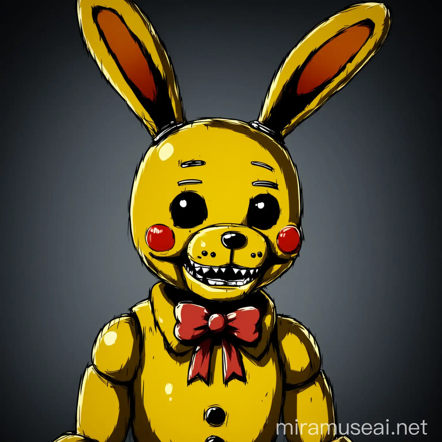 The yellow rabbit from fnaf In anime style