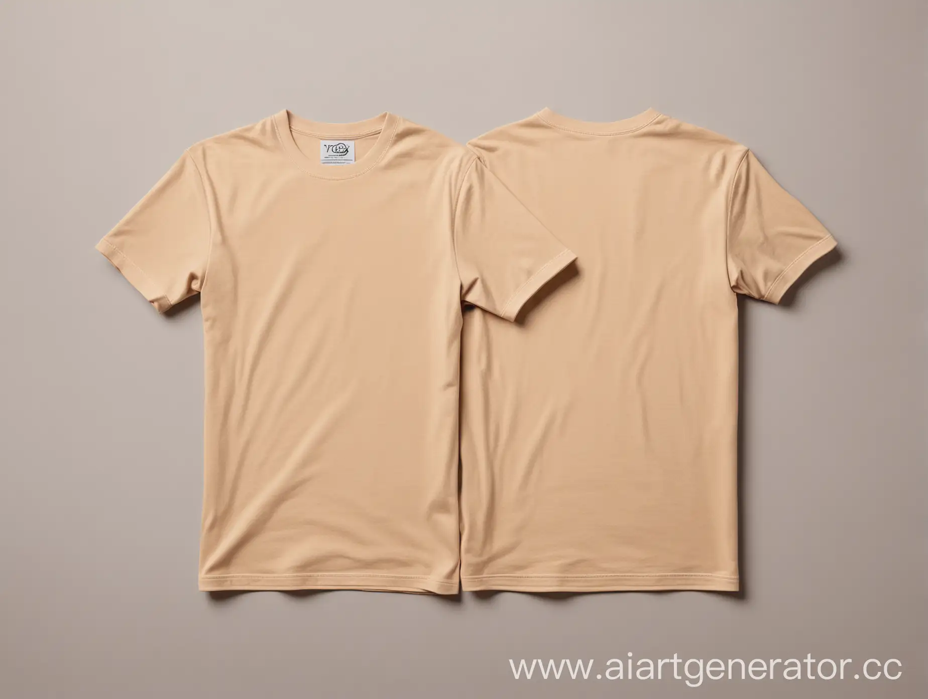 Beige-TShirt-with-Front-and-Back-Sides
