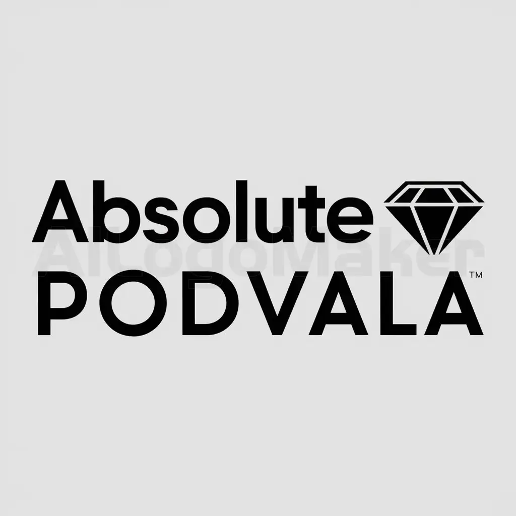 a logo design,with the text "ABSOLUTE PODVALA", main symbol:ABSOLUTE BLACK DIAMOND,Moderate,be used in Football industry,clear background
