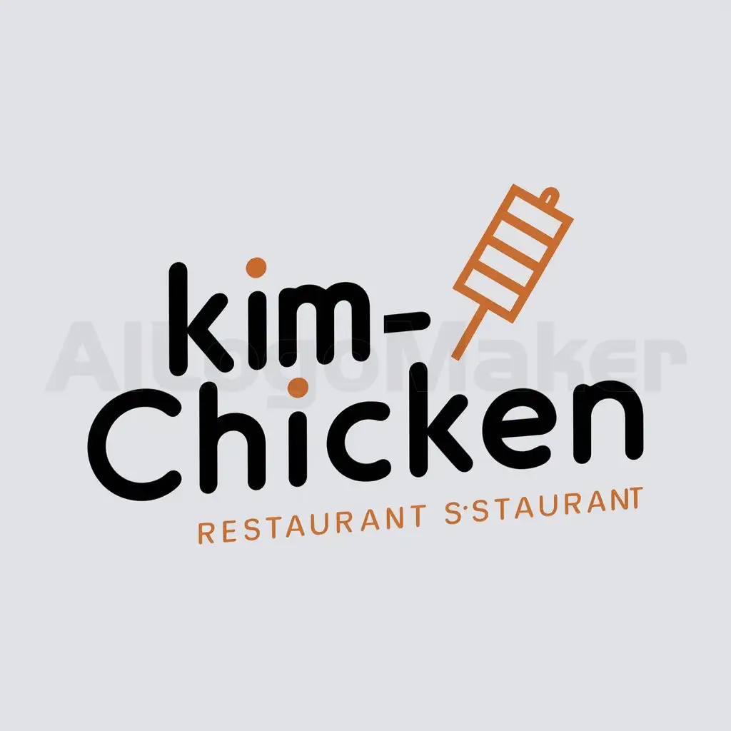 a logo design,with the text "Kim-Chicken", main symbol:lightstick for food sticks,Moderate,be used in Restaurant industry,clear background