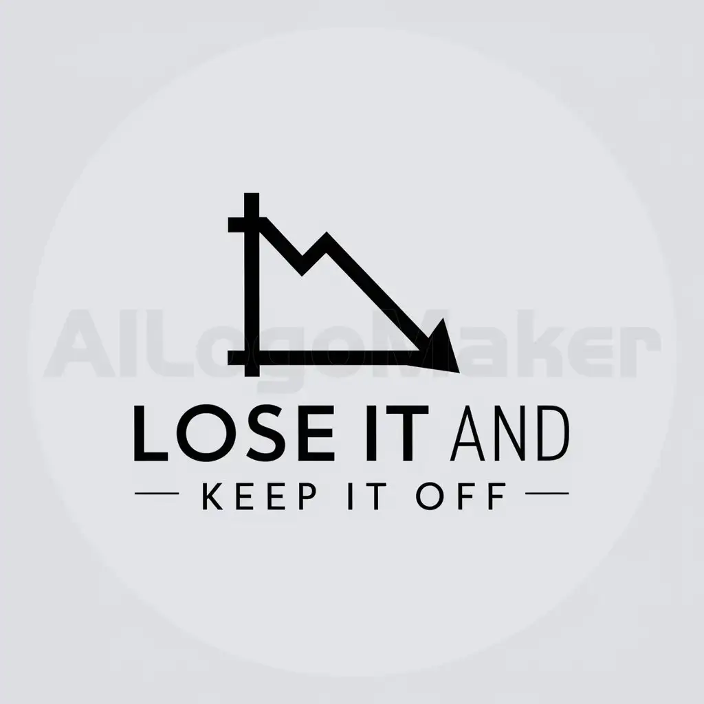a logo design,with the text "lose it and keep it off", main symbol:graph heading down,Minimalistic,be used in Sports Fitness industry,clear background