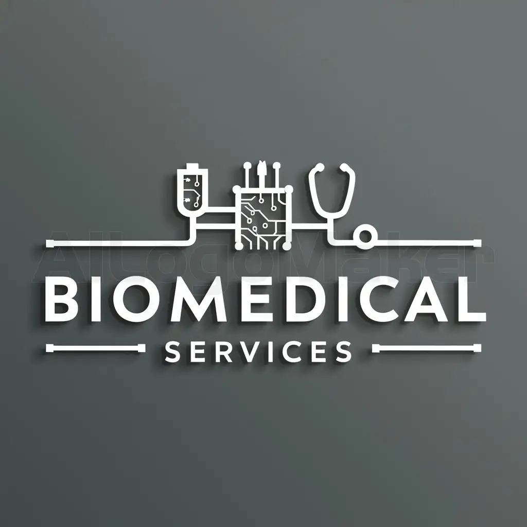 a logo design,with the text "biomedical services", main symbol:TECNOLOGY AND MEDICAL EQUIPMENT,Moderate,clear background