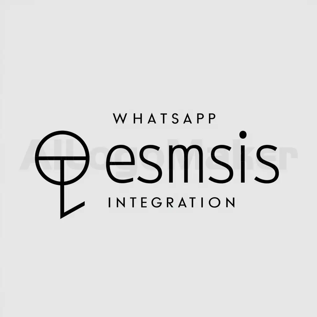 a logo design,with the text "WhatsApp Integration", main symbol:ESMSIS,Minimalistic,clear background