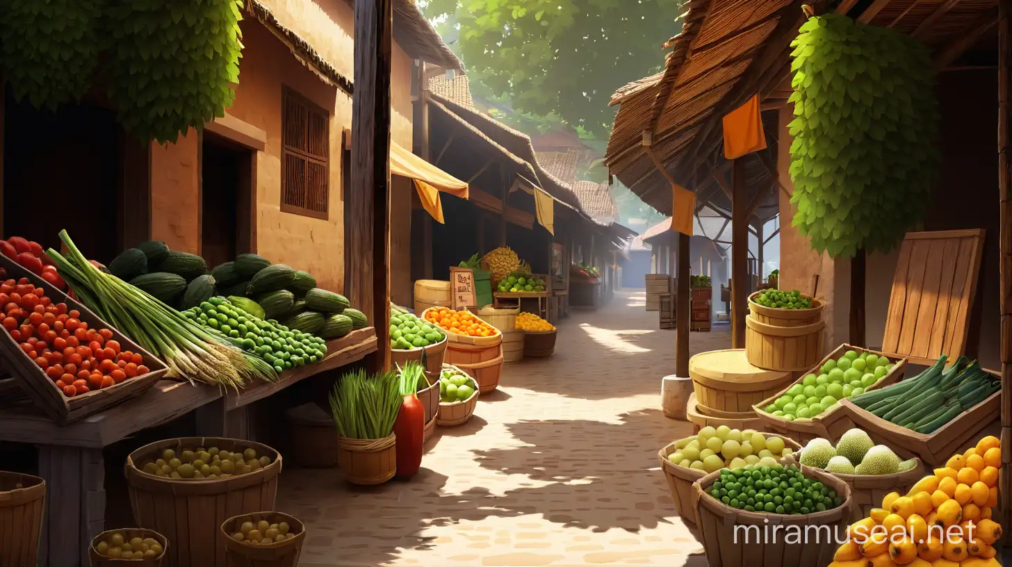 2d village market without any people