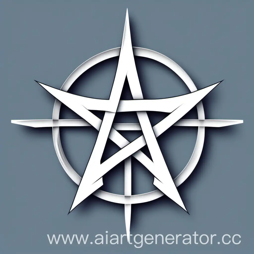 2d white pentagram + text in screen "Tensen" and  png format, the image should be minimalistic and suitable for organisation