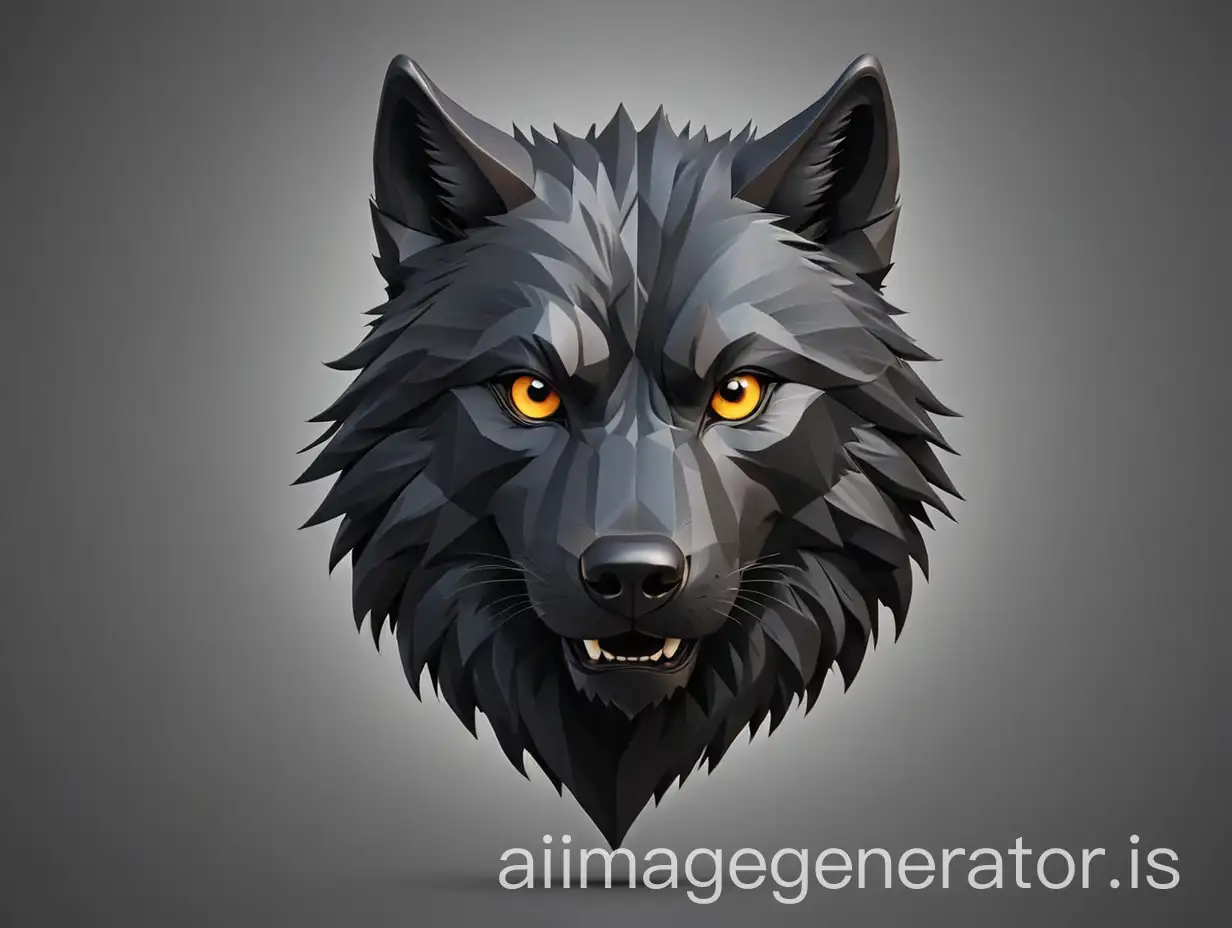 Sleek-Black-Wolf-Logo-Design-with-Clean-Lines-and-Polygonal-Elements