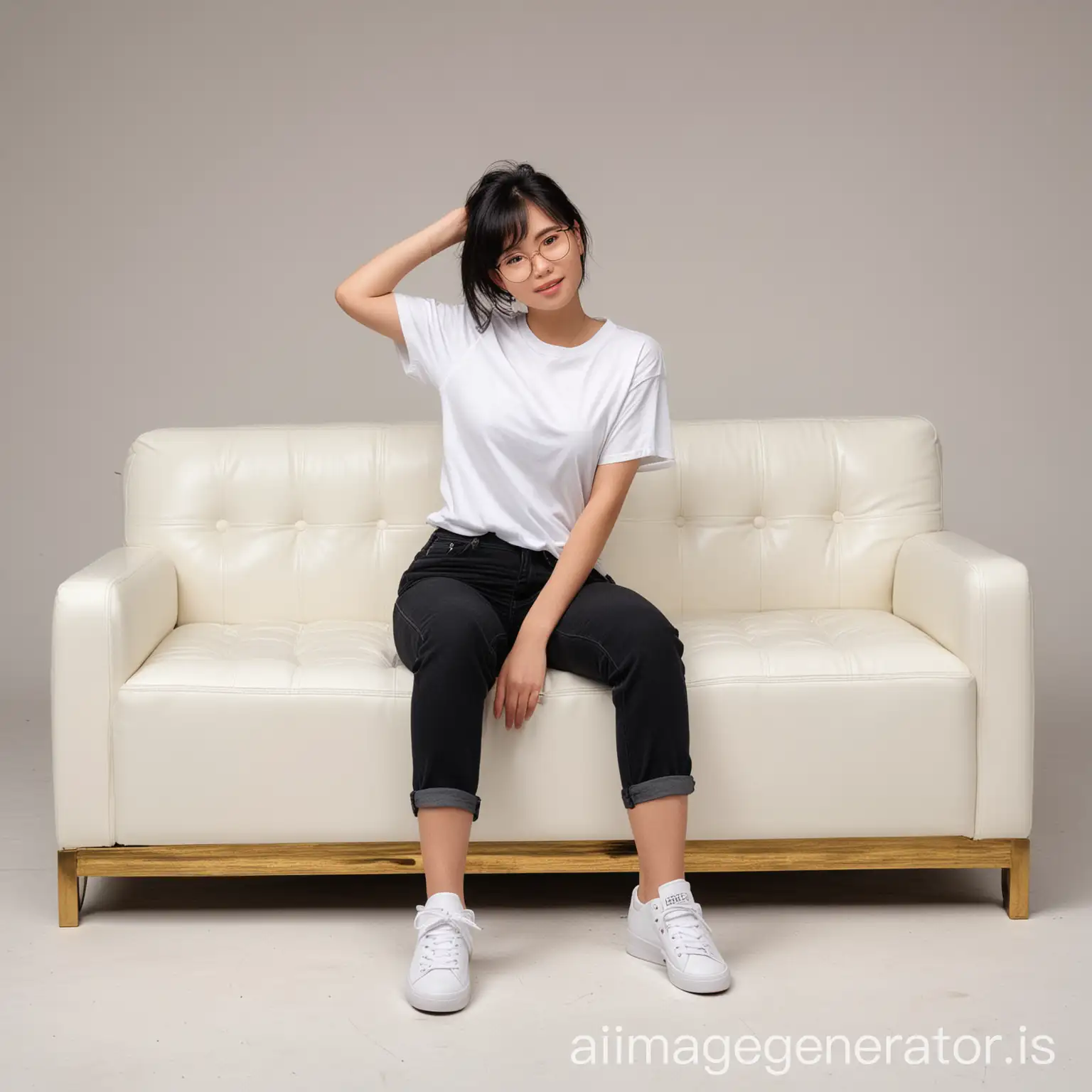 Cantonese-Girl-in-Stylish-Monochrome-Outfit-Relaxing-on-Sofa