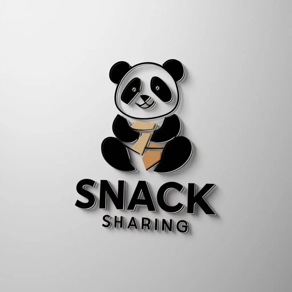 a logo design,with the text "snack sharing", main symbol:panda,Moderate,be used in Retail industry,clear background