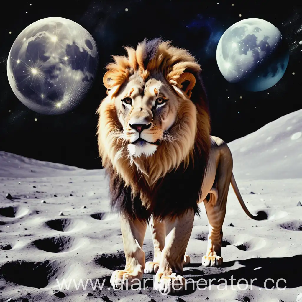 Lion-in-Space-on-the-Moon-Majestic-Animal-Exploration