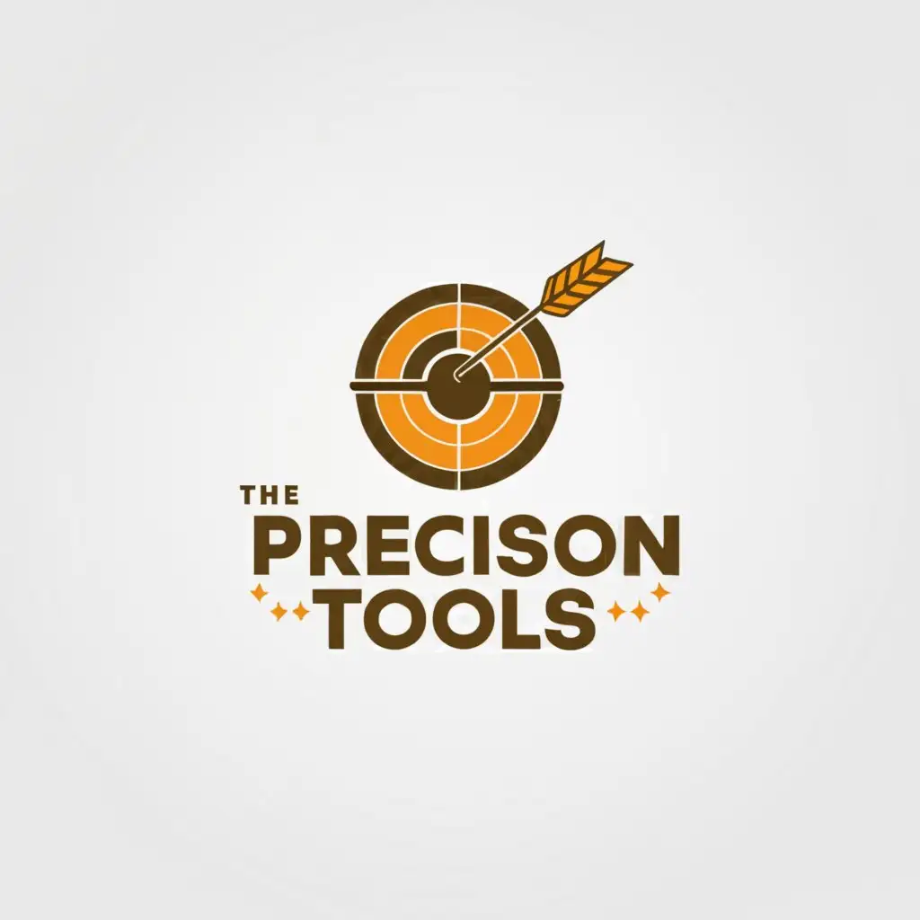 a logo design,with the text "Precision Tools", main symbol:Precision Tools: A logo incorporating a target bullseye, reflecting accuracy, precision, and reliability in the tools and equipment industry.
6. Sunny Delights: A logo featuring a smiling sun, evoking feelings of warmth, joy, and
🌞
🎯
🌿
,Moderate,clear background