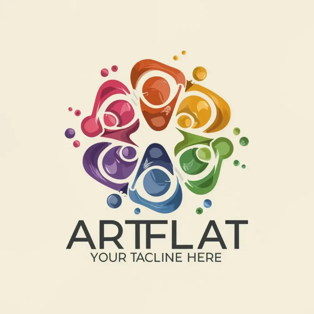 a logo design,with the text "art flat", main symbol:abstraction, oil paints,Moderate,be used in Nonprofit industry,clear background