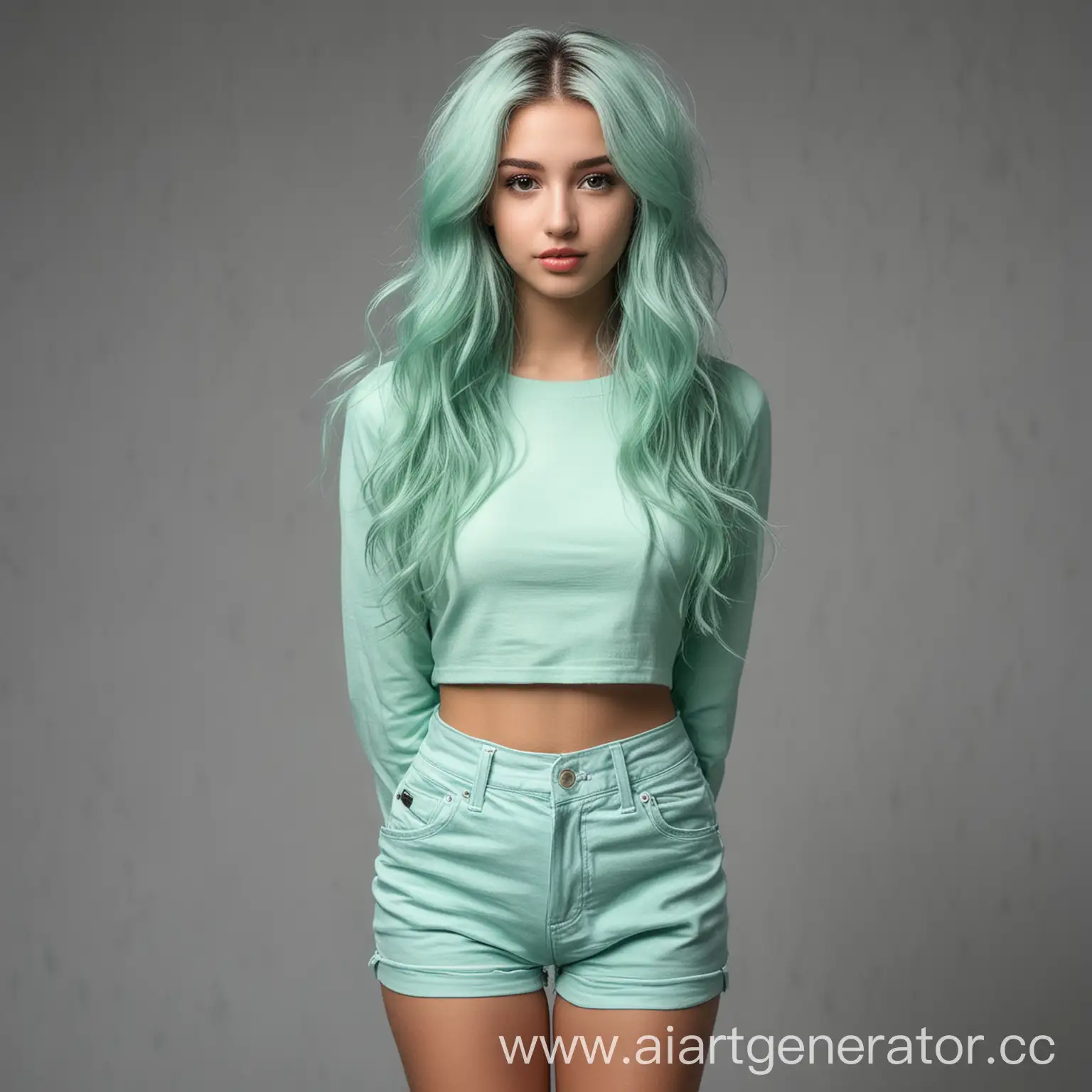 Young-Woman-with-WaistLength-MintColored-Hair