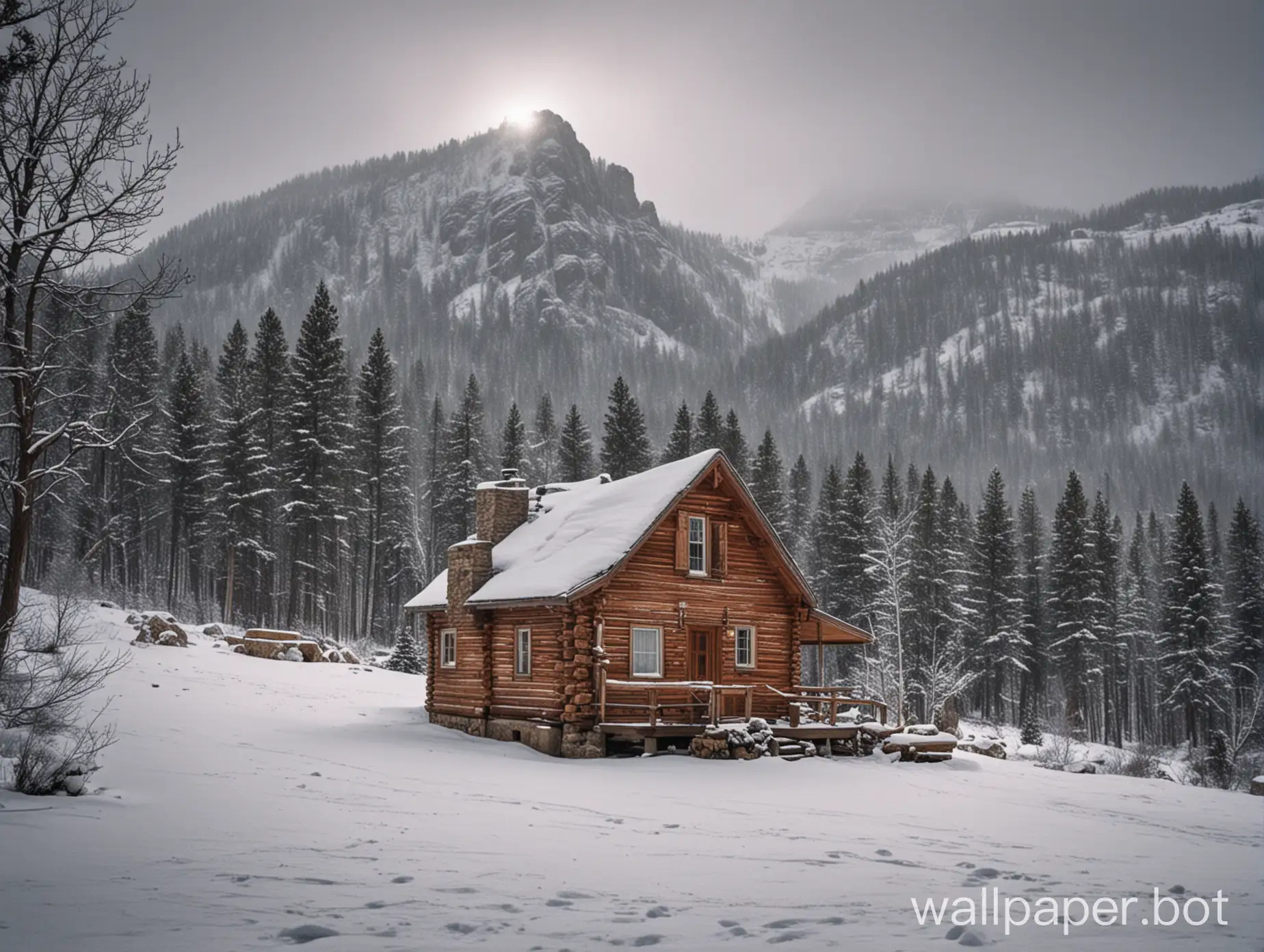 Cabin mountain winter