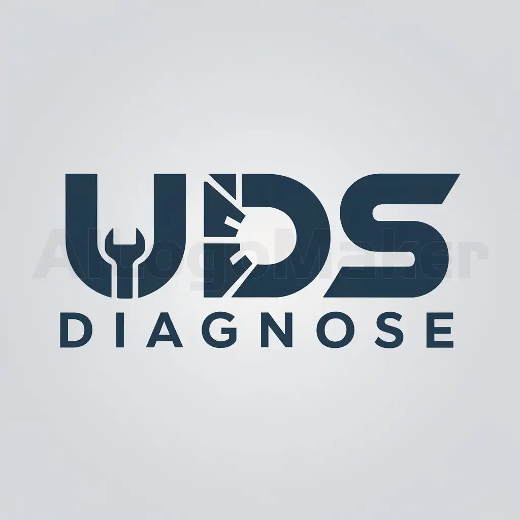 a logo design,with the text "diagnose", main symbol:uds,Moderate,be used in car industry,clear background