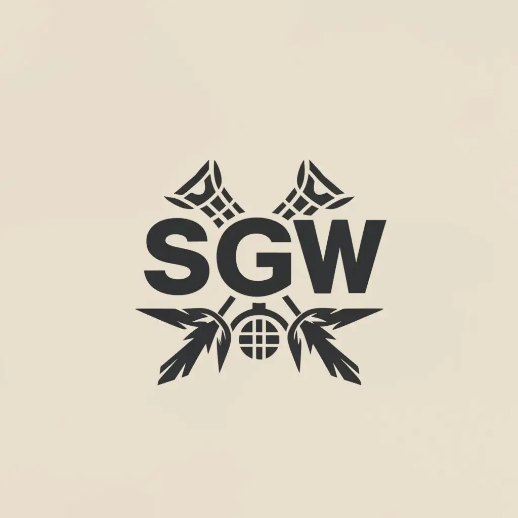 a logo design,with the text "SGW", main symbol:Badminton,Moderate,be used in Sports Fitness industry,clear background