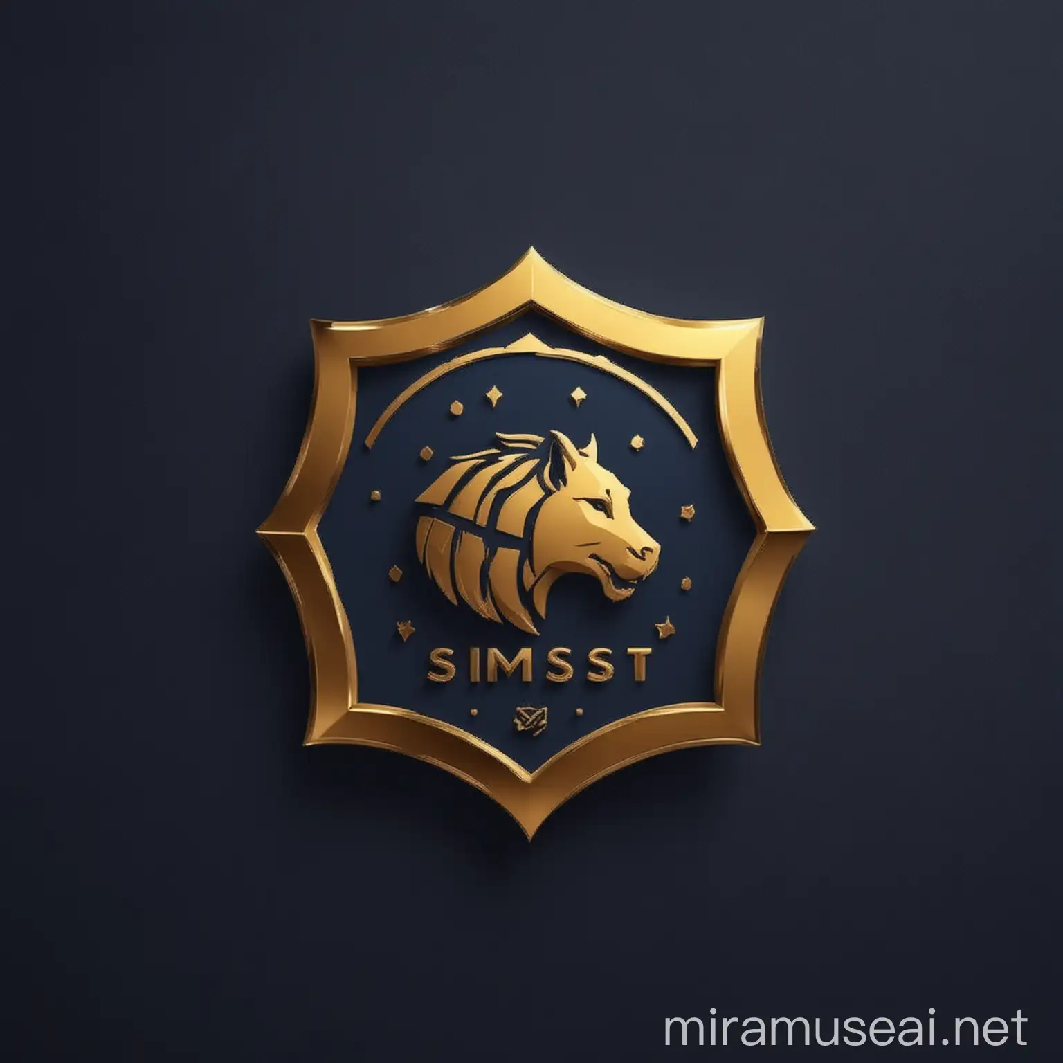 Dark Blue and Golden Investment Company Logo with Securities
