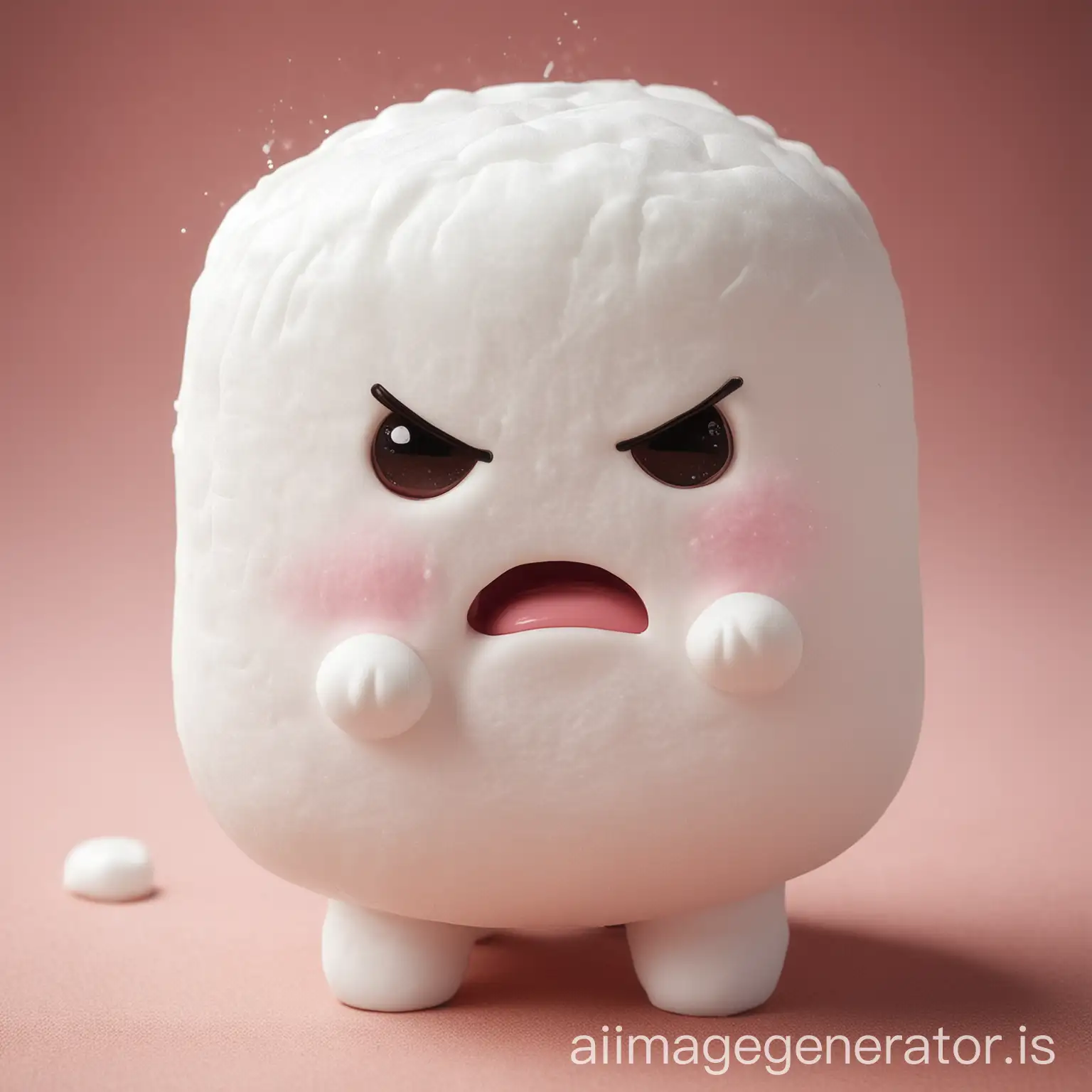 a cute angry marshmallow 